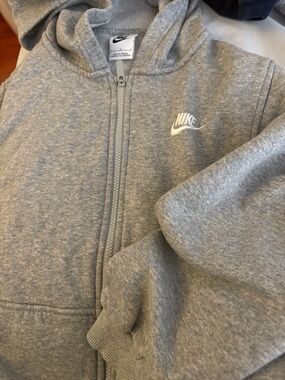 Nike Light Gray and black Full-Zip Hooded Sweatshirt